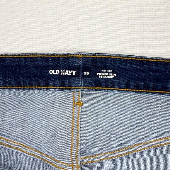 Old Navy Plus Women's Power Slim Mid Rise Straight Jean Size 26 3X Med Blue - Picture 5 of 15